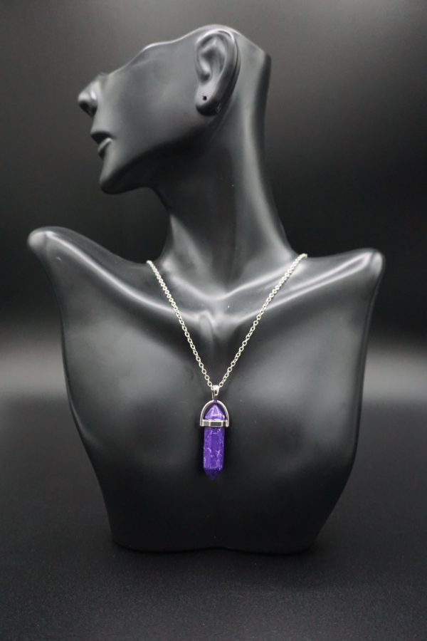 Hex Purple Pendant Chain Necklace